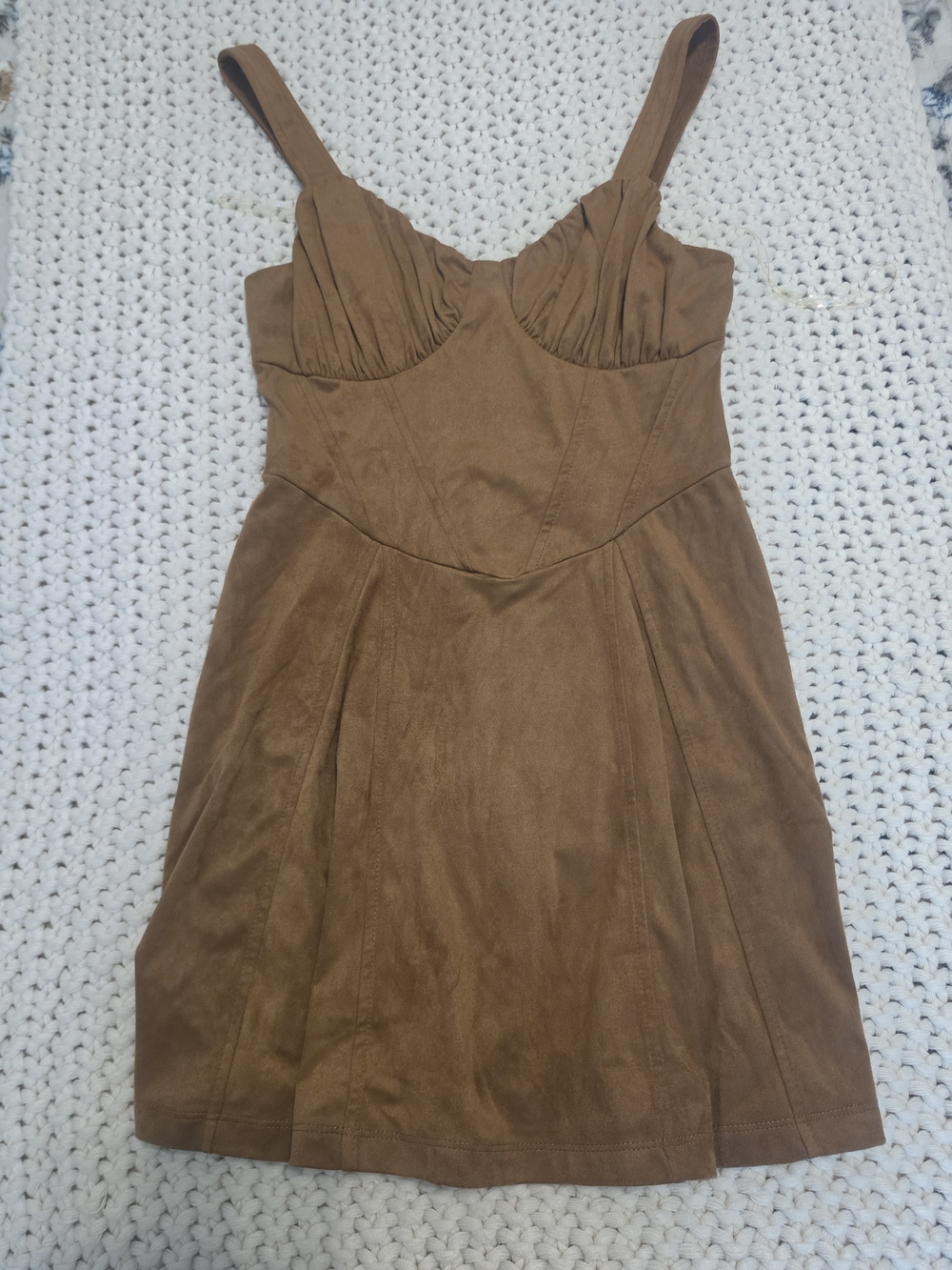 Trixxi Brown Suede-Style Mini Dress